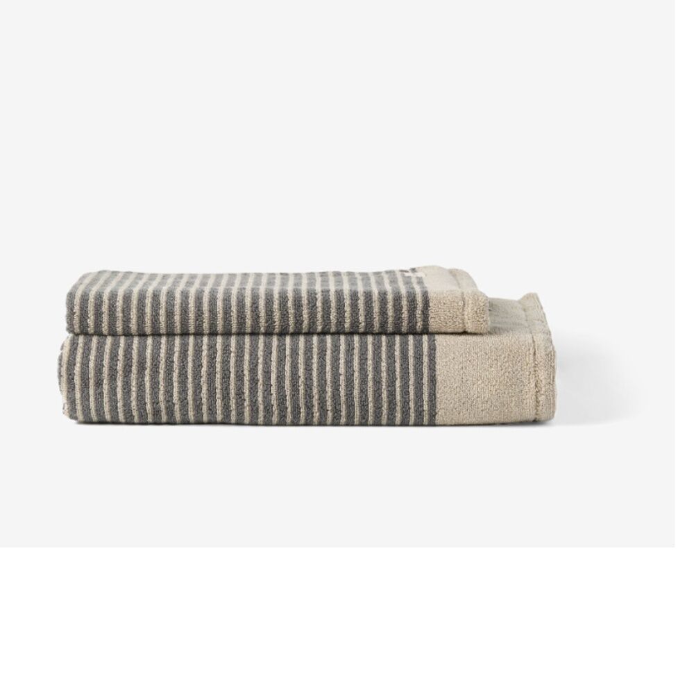 Linen House 630GSM Inverloch Shadow Charcoal Cotton Bathroom Hand Towel 40x60cm