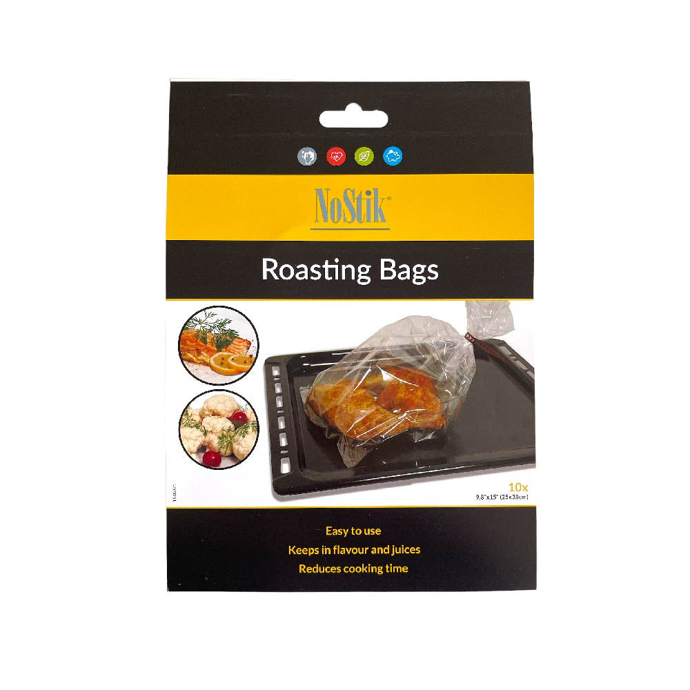 40pc NoStik Baking Roasting Bags Set Clear 25x38cm