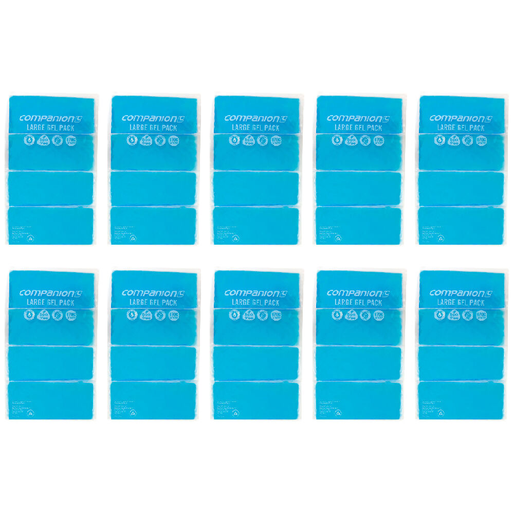 10PK Companion 670g Gel Ice Pack Flexible/Reusable Large 41x24cm - Blue