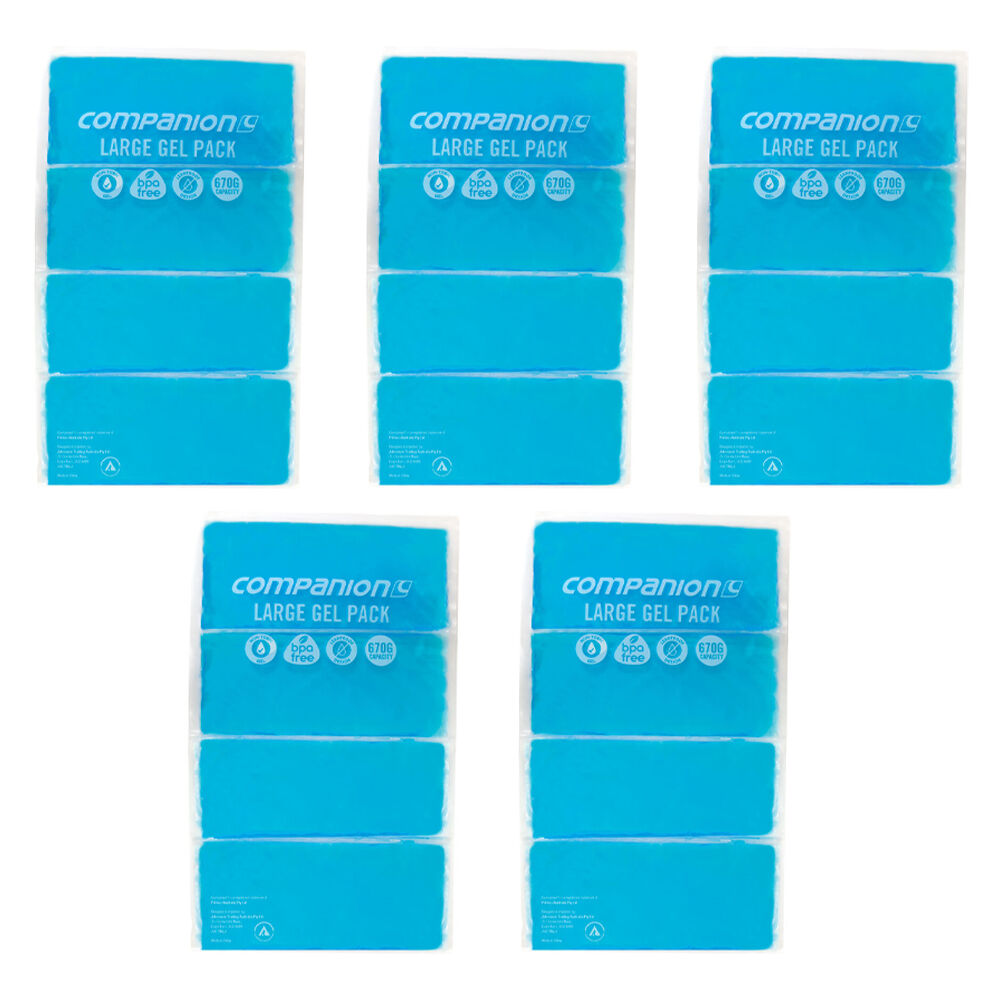 5PK Companion 670g Gel Ice Pack Flexible/Reusable Large 41x24cm - Blue