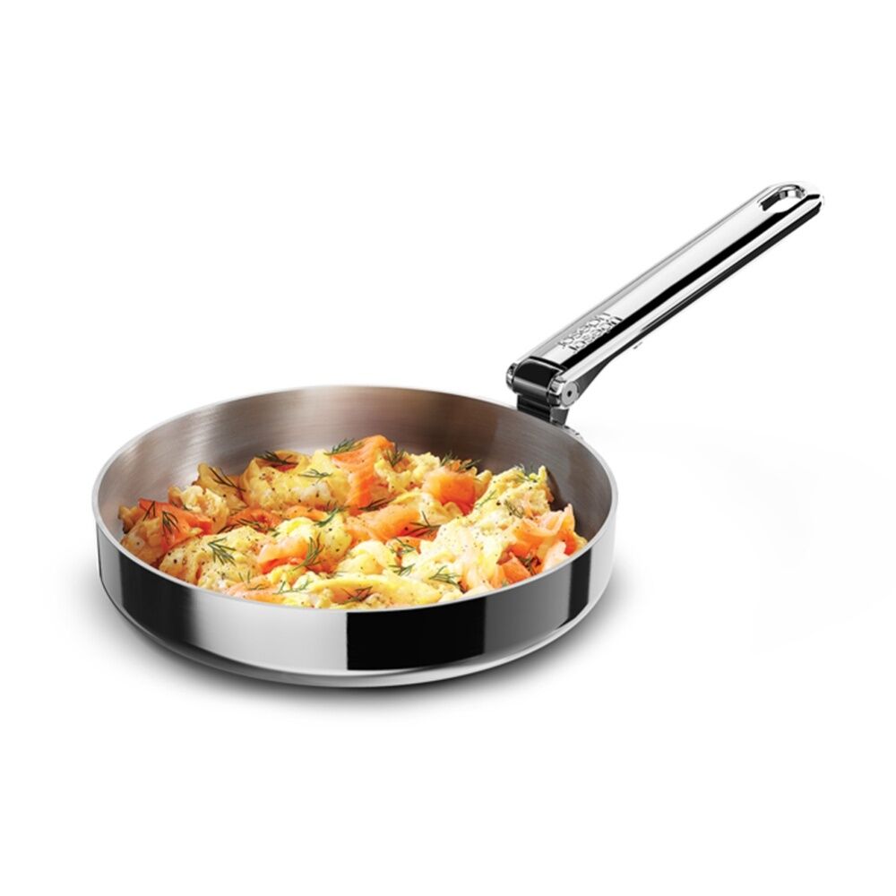 Joseph Joseph Space Saving 20c Frying Pan W/ Foldable Handle Stainless Steel
