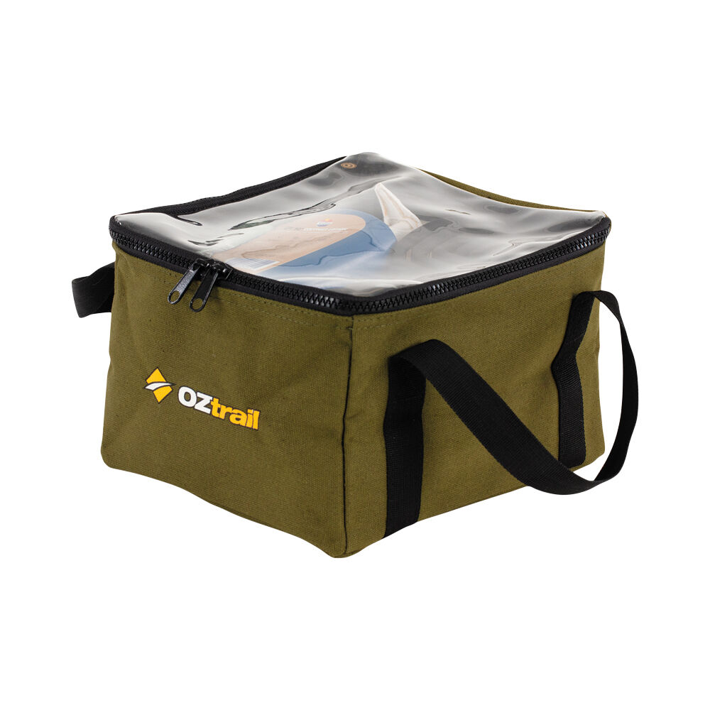 2PK OZtrail Clear Top Canvas Storage Bag Medium 20x22cm - Green
