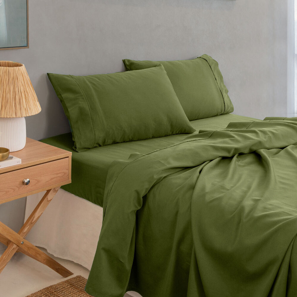 Royal Comfort Balmain Sheet Set 1000TC Bamboo Cotton Olive