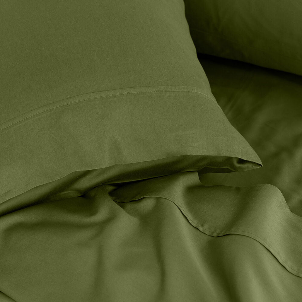 Royal Comfort Balmain Sheet Set 1000TC Bamboo Cotton Olive
