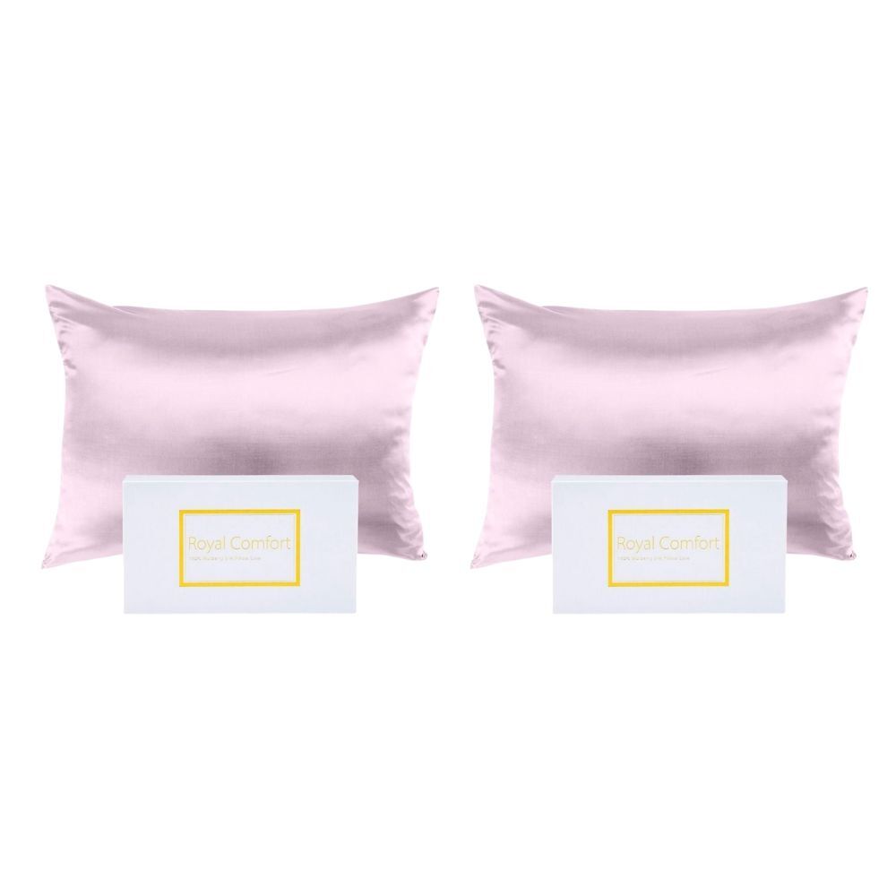 2PK Royal Comfort Pure Silk Pillowcase Single Pack 51x76cm - Malaga Wine