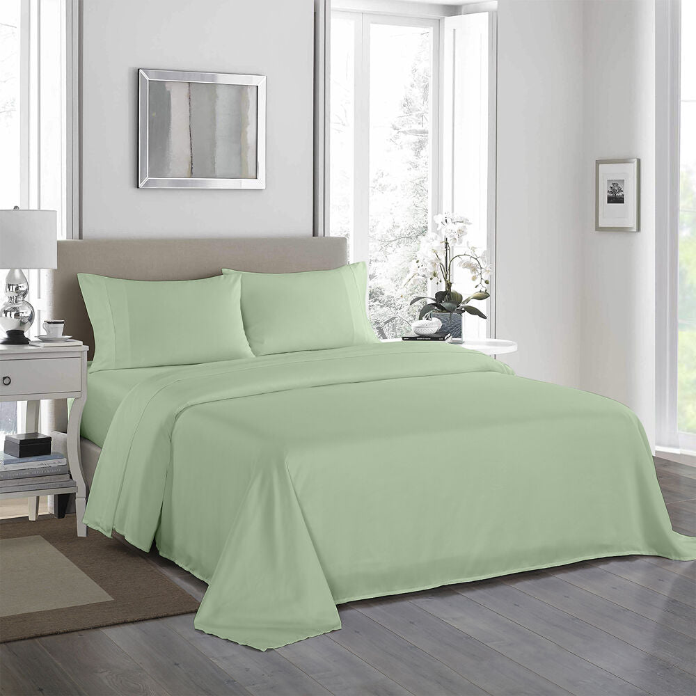 Royal Comfort Ultrasoft Sheet Set/2x Pillowcases 1200TC Sage Green