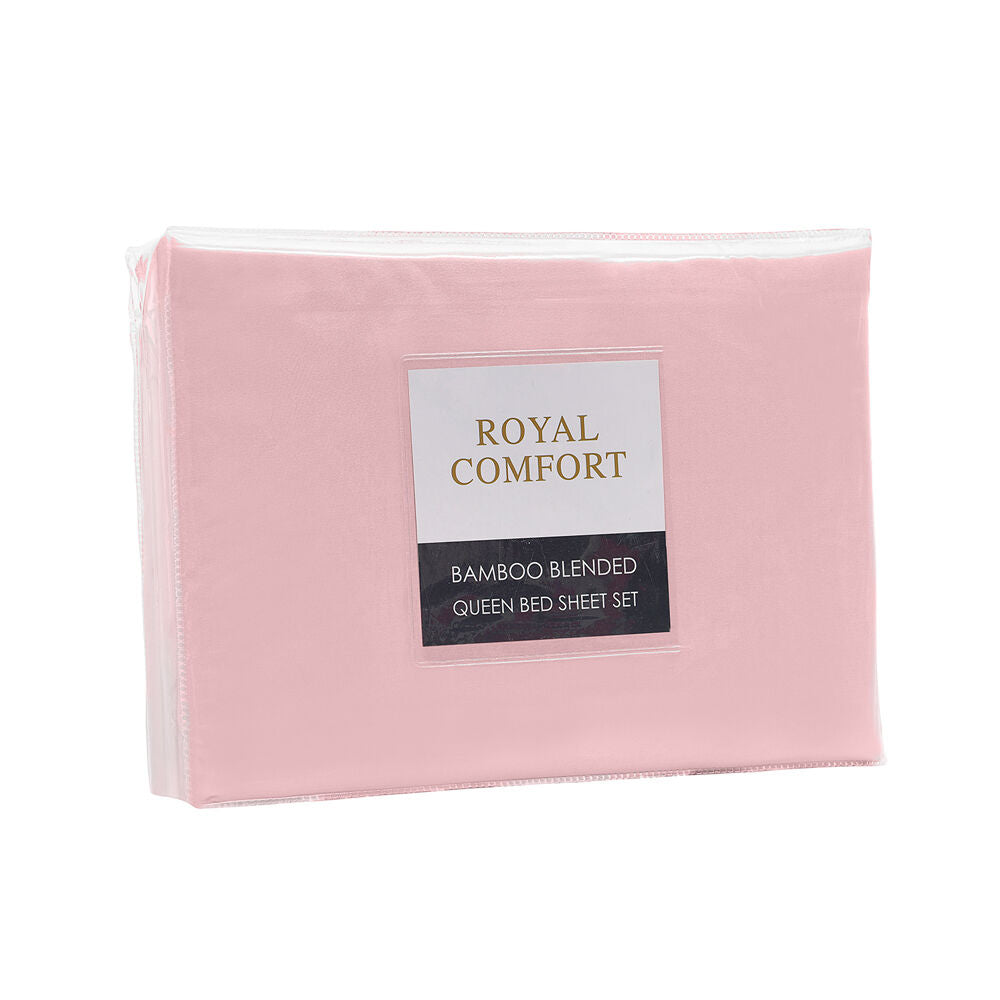 Royal Comfort Sheet Set/2x Pillowcases Blended Bamboo Bubble Bath