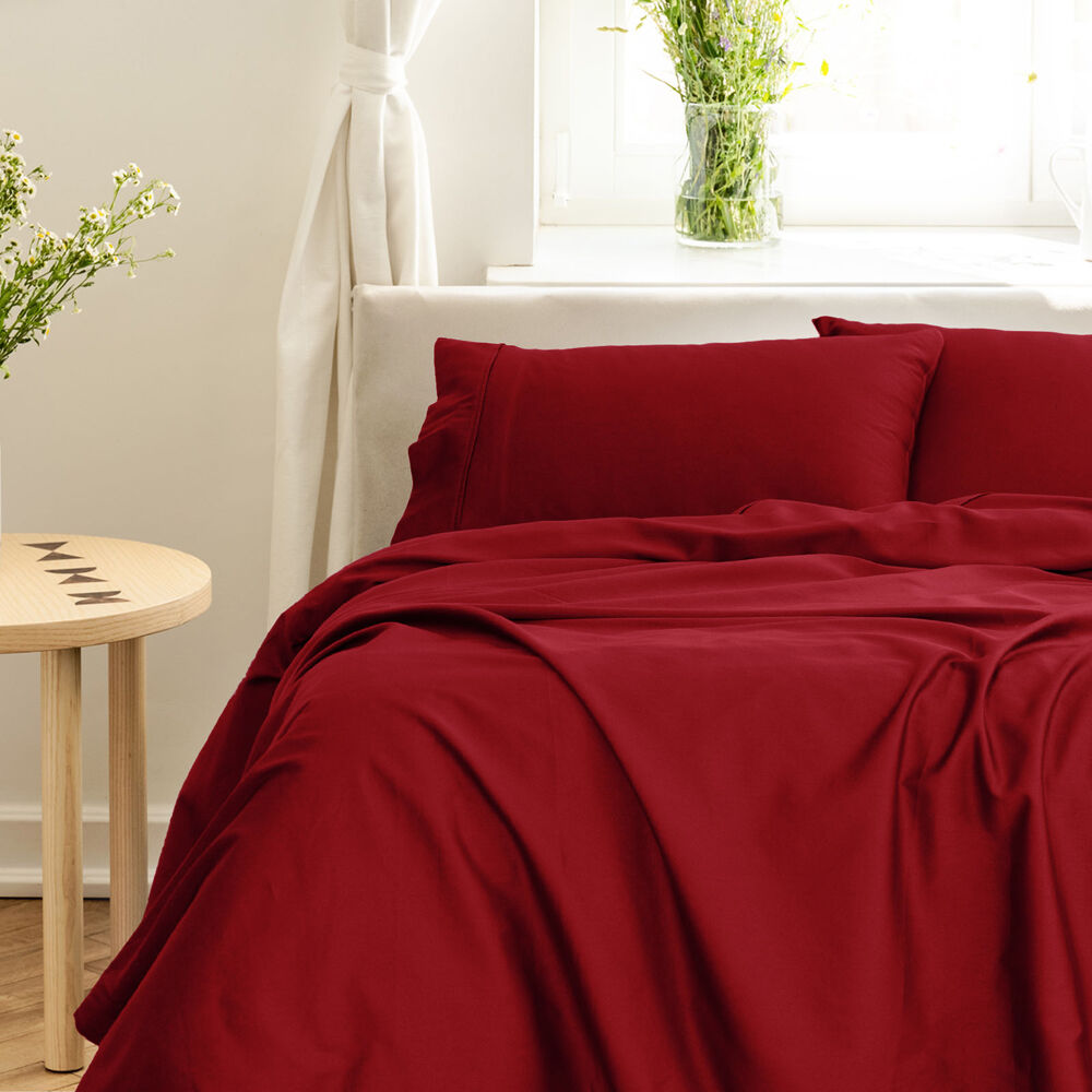 Royal Comfort Balmain Sheet Set 1000TC Bamboo Cotton Bordeaux