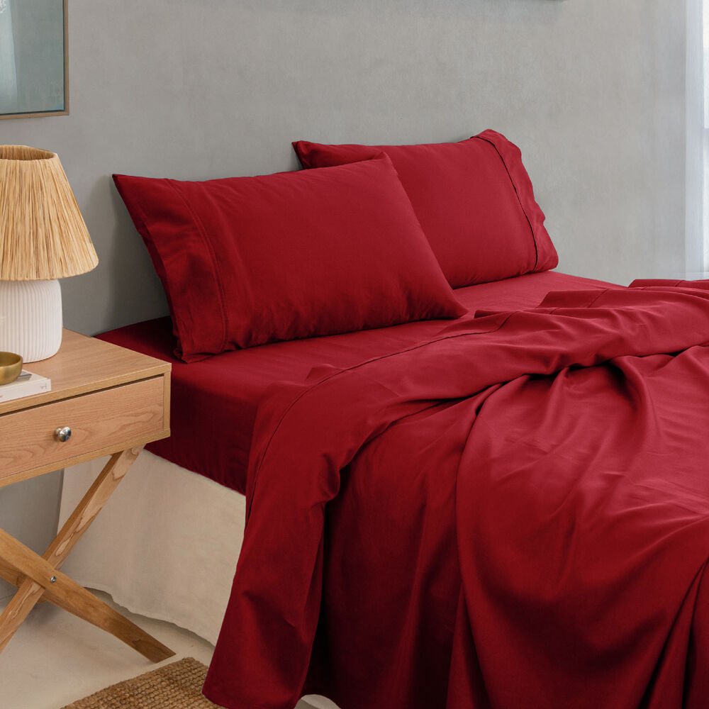 Royal Comfort Balmain Sheet Set 1000TC Bamboo Cotton Bordeaux