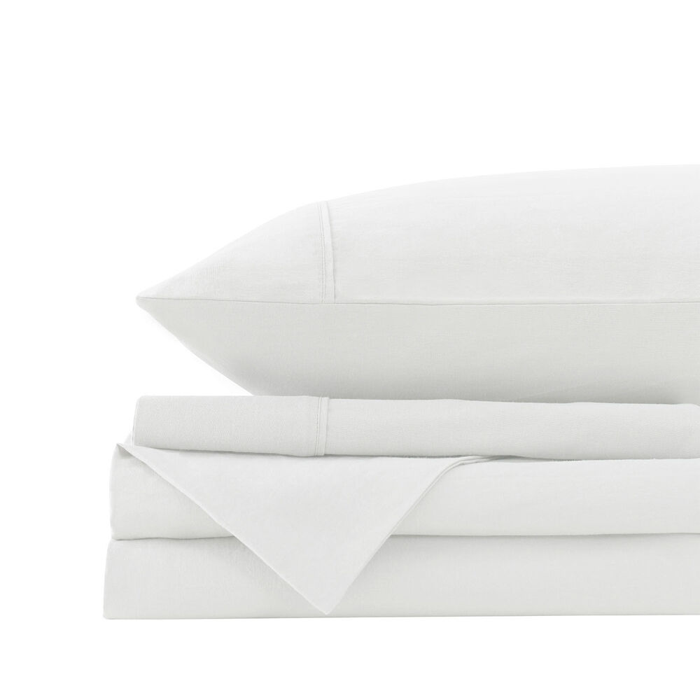 Royal Comfort Cotton Bed Sheet Vintage Washed White