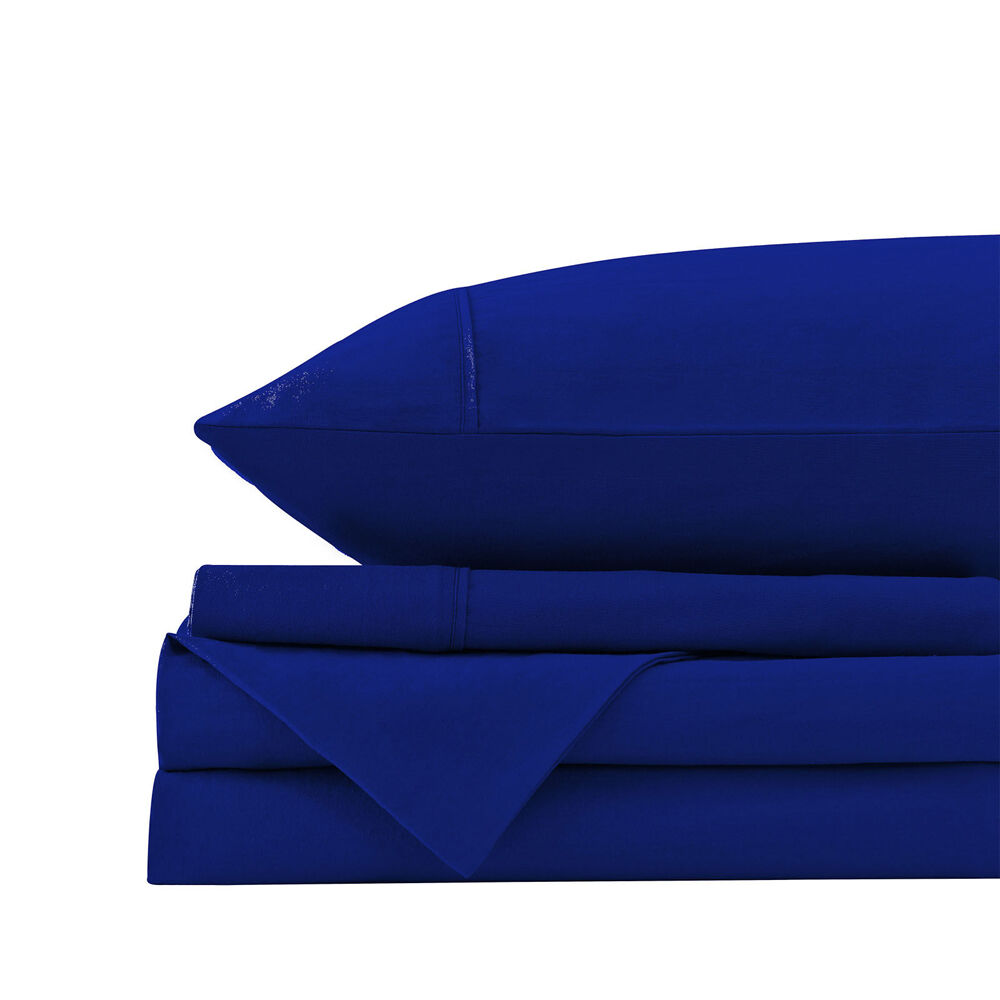 Royal Comfort Cotton Bed Sheet Washed Royal Blue