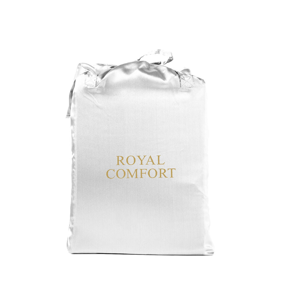 3pc Royal Comfort Satin Sheet Set w/2x Pillowcase White
