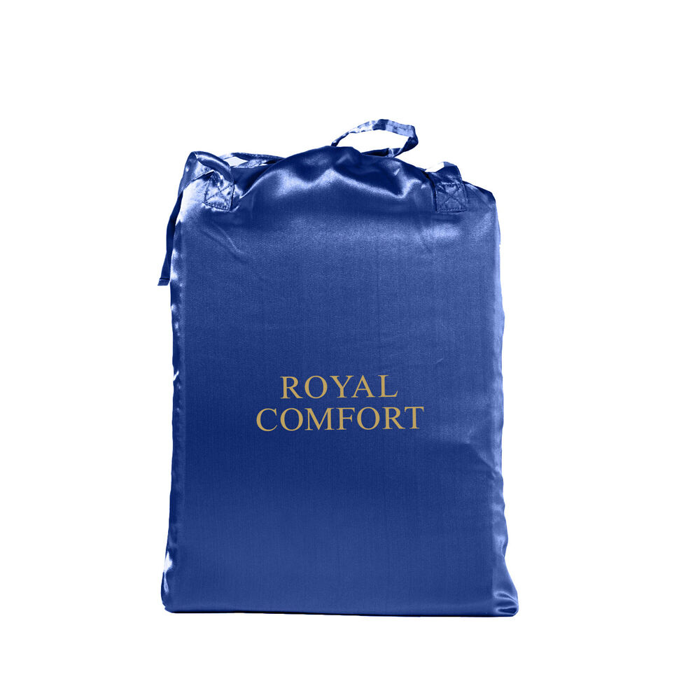 4pc Royal Comfort Satin Sheet Set w/2x Pillowcases Navy Blue