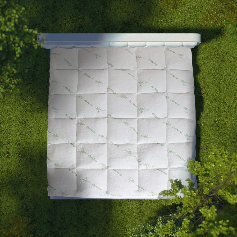 Royal Comfort 1000GSM Luxury Bamboo Covered Mattress Topper White