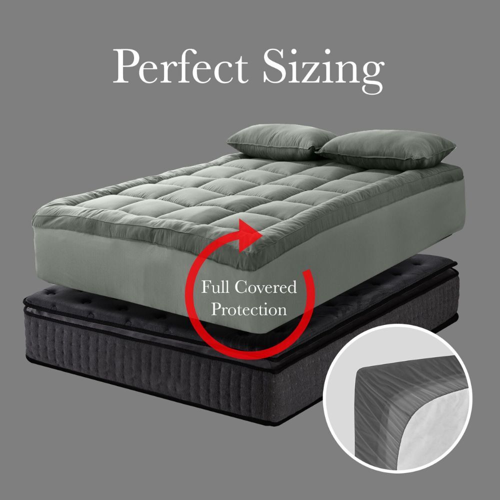 Royal Comfort Charcoal Bamboo Mattress Topper - Grey