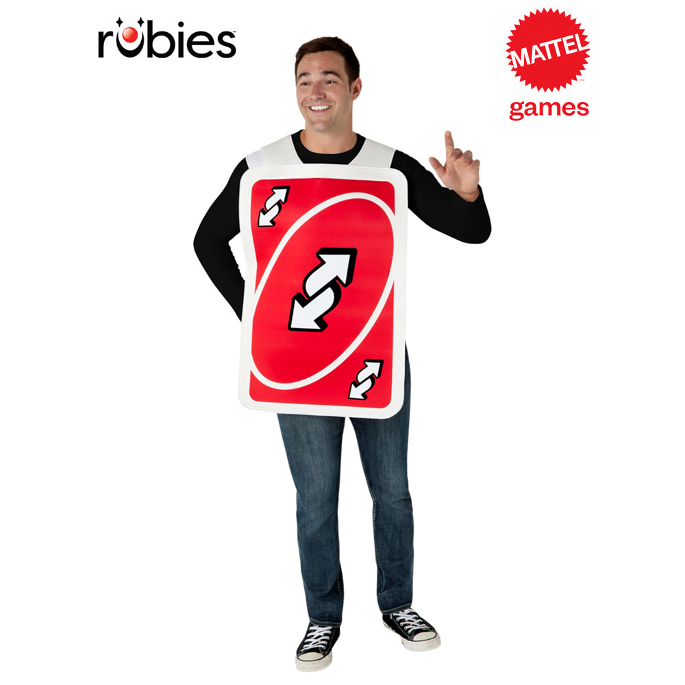Uno One Size Reverse Card Tabard Adult Costume Red