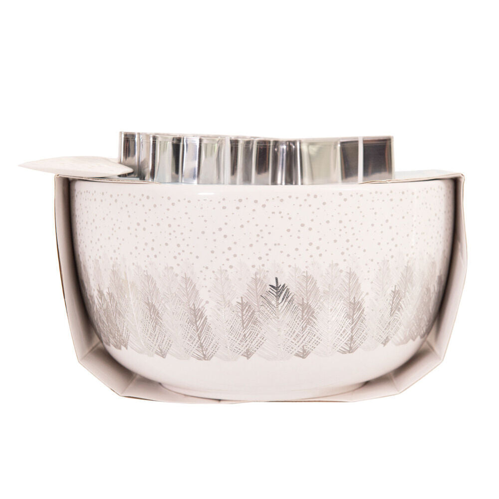 2PK Bread and Butter Electroplate Tree Mini Mix Bowl Set - Silver