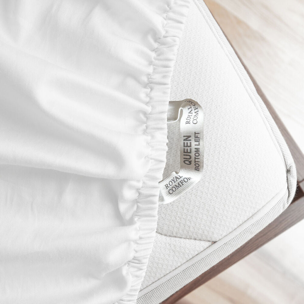 3pc Royal Comfort Signature Bamboo Cotton Bed Sheet Set White