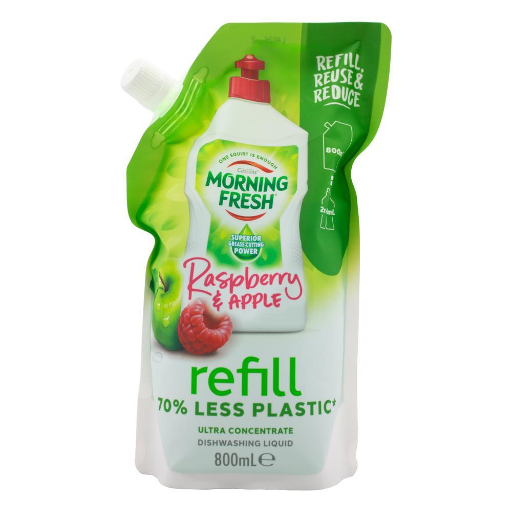 4PK Morning Fresh Concentrated Dishwashing Liquid Refill 800ml Raspberry/Apple