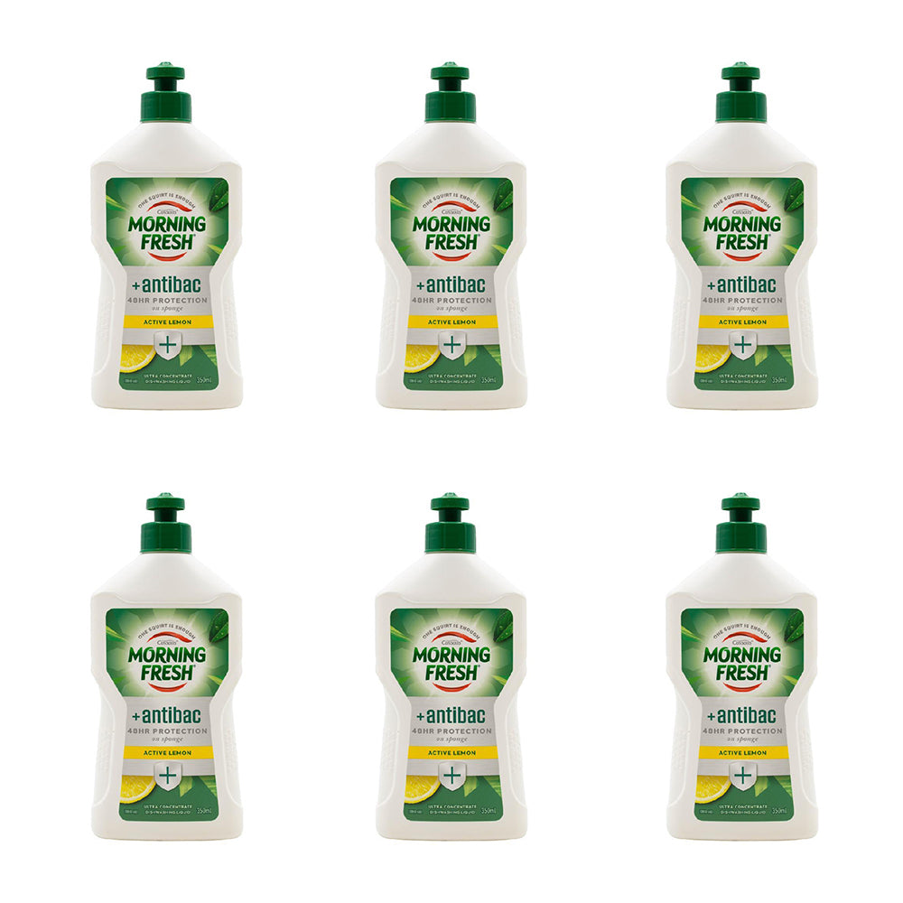 6PK Morning Fresh Dishwashing Liquid Antibac Active Lemon 350ml