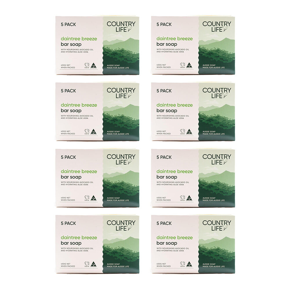 40pc Country Life 90g Soap Bar Skin Cleanser Daintree Breeze