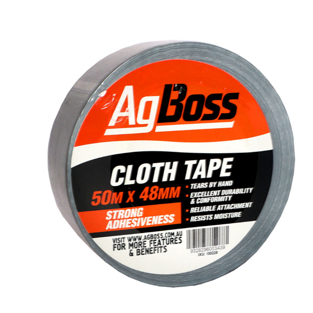 AgBoss Durable Multi Purpose PVC Black Cloth Tape 48mm x 50m