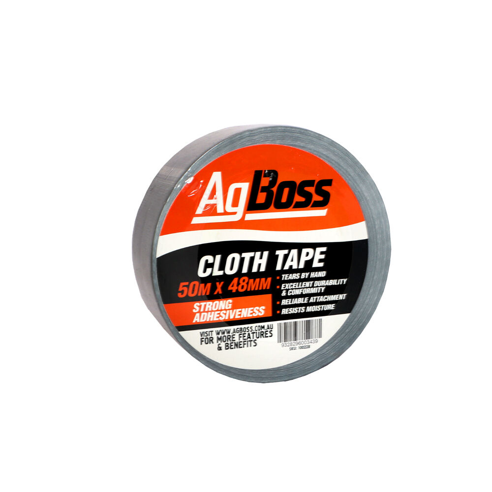 2PK AgBoss Durable Multi Purpose PVC Black Cloth Tape 48mm x 50m