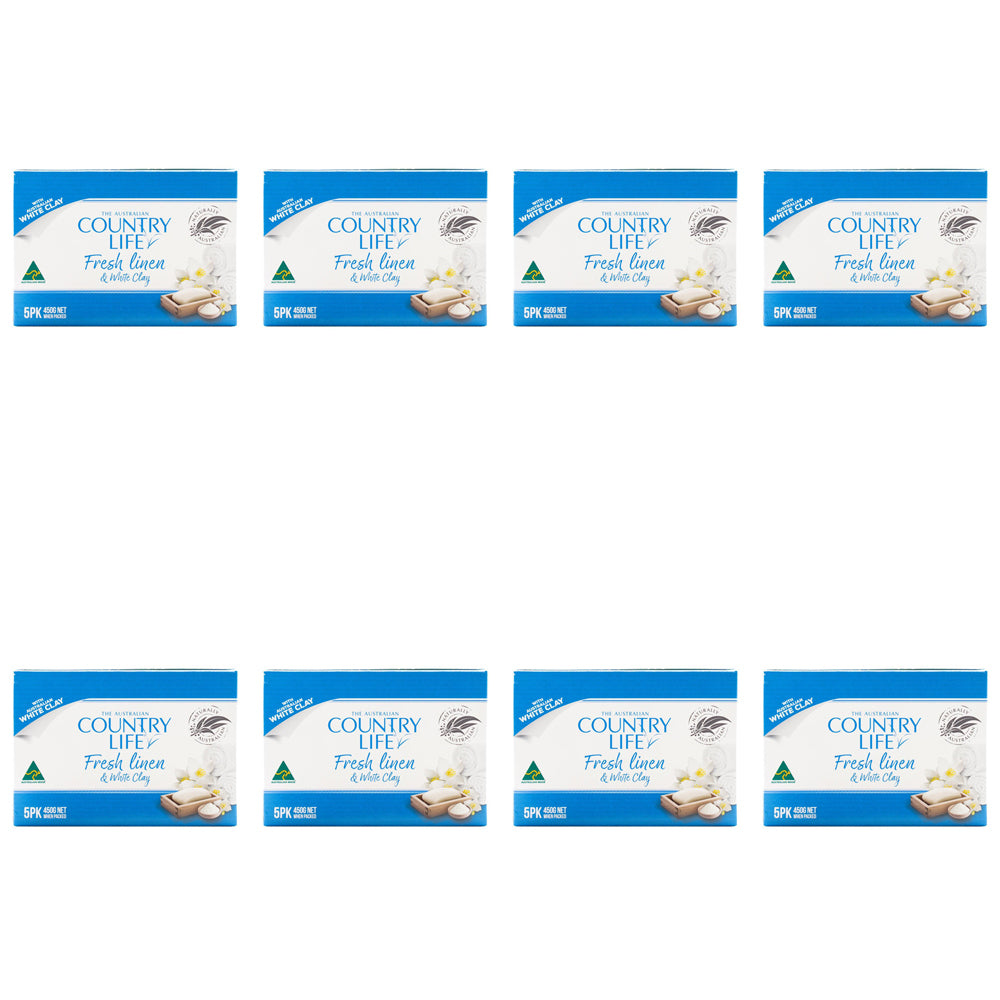 40pc Country Life 450G Toilet Soap Bar - Fresh Linen & White Clay