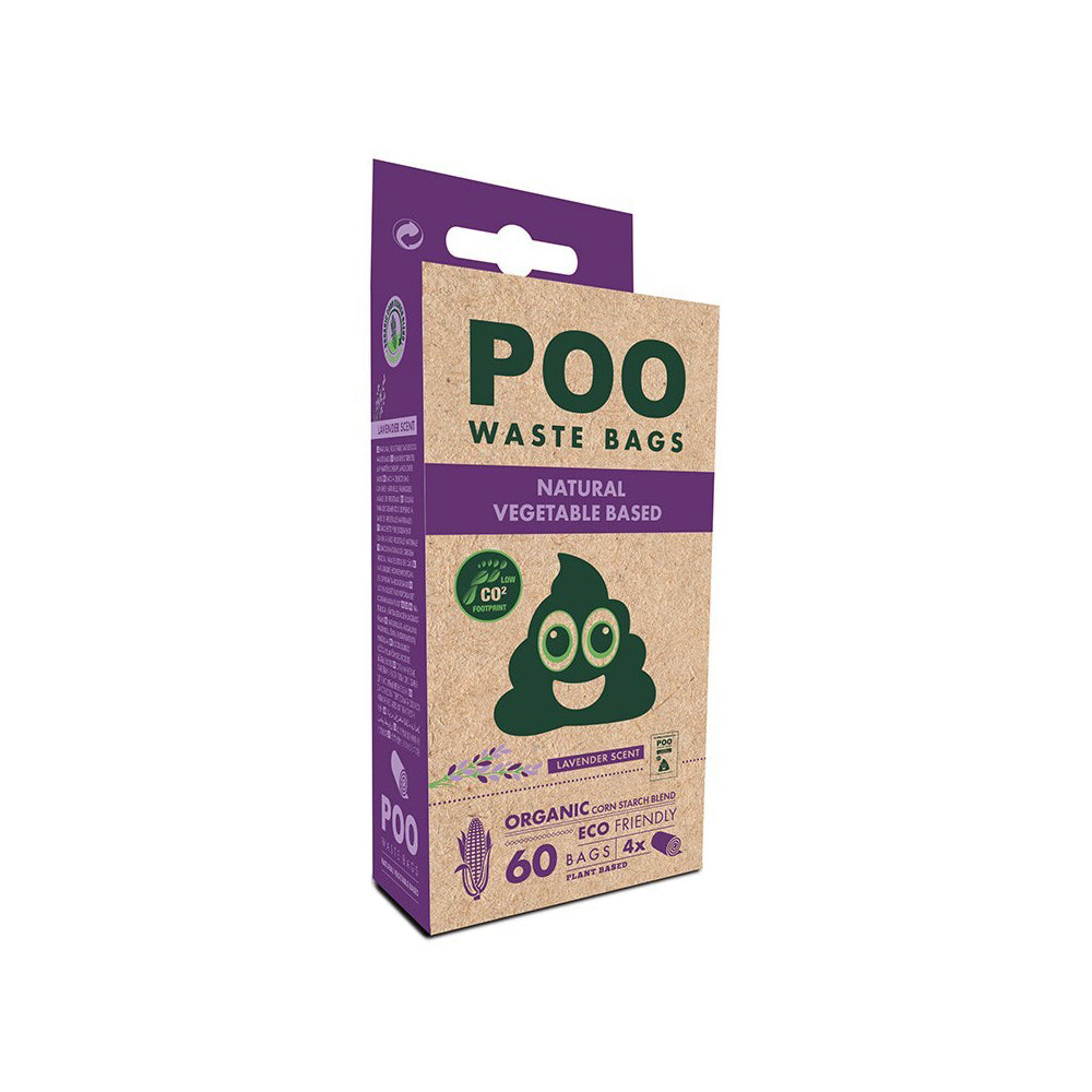 4x 60pc M-Pets Poo Bio Dog/Puppy Pet Waste Disposal Bags Holder Scented Lavender
