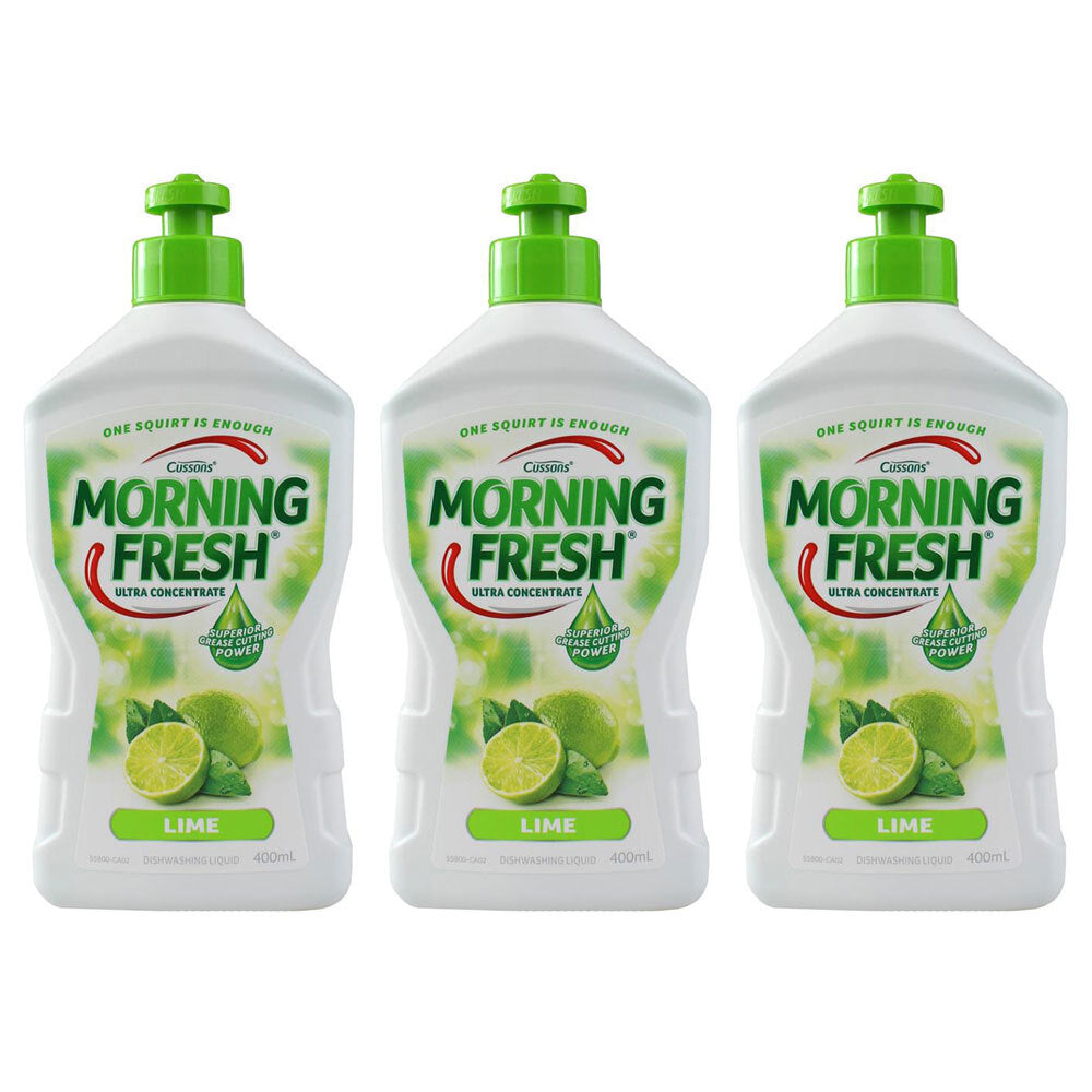 3x Morning Fresh 400ml Dishwashing Liquid Lime