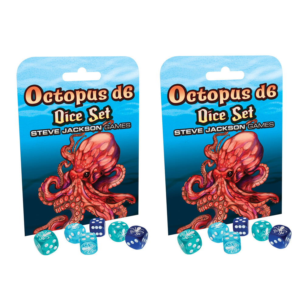 2x 6pc Steve Jackson Games Octopus D6 Dice Set Game Accessory 16mm 14y+