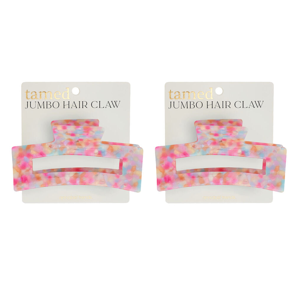 2PK Annabel Trends Tamed Hair Claw Jumbo Womens Accessory 12cm Unicorn Confetti