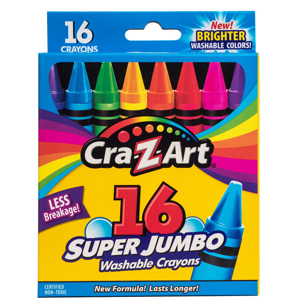 6x 16pc Cra-Z-Art Stationery Super Jumbo Washable Kids Drawing Crayons 3y+