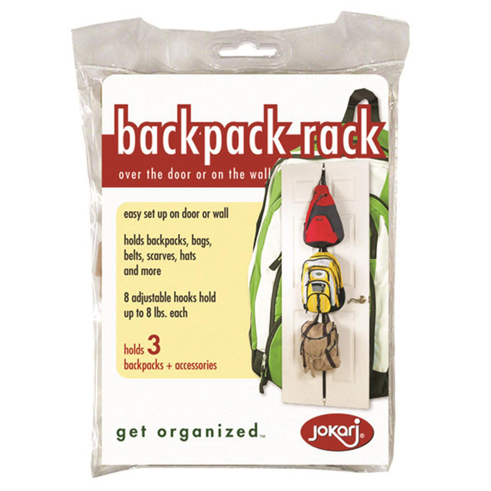 3PK Jokari Backpack Rack Wall/Door-Mount Hanging Bag Holder 14cm