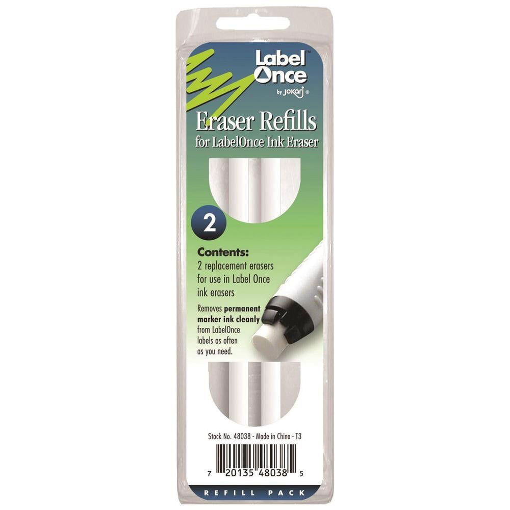 6x 2pc Jokari 15cm Eraser Refill Permanent Ink Remover - White