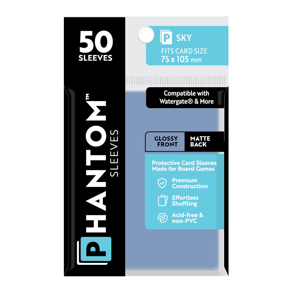 5PK 50pc Phantom Sleeves 75x105mm Game Card Case Sky Gloss/Matte