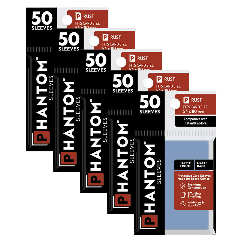 5PK 50pc Phantom Sleeves 54x80mm Game Card Case Rust Matte/Matte