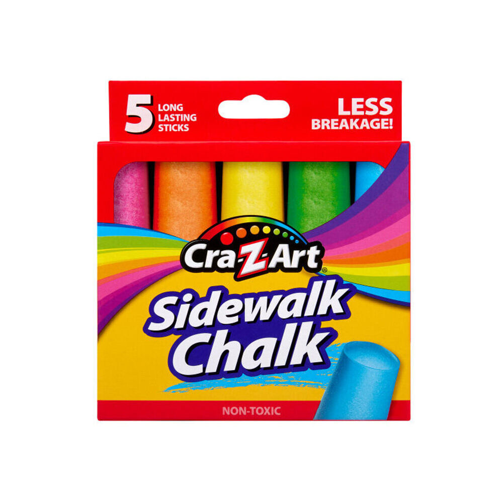 24x 5pc Cra-Z-Art Stationery Washable Kids Sidewalk Chalk Pack 3y+ Multi Colours