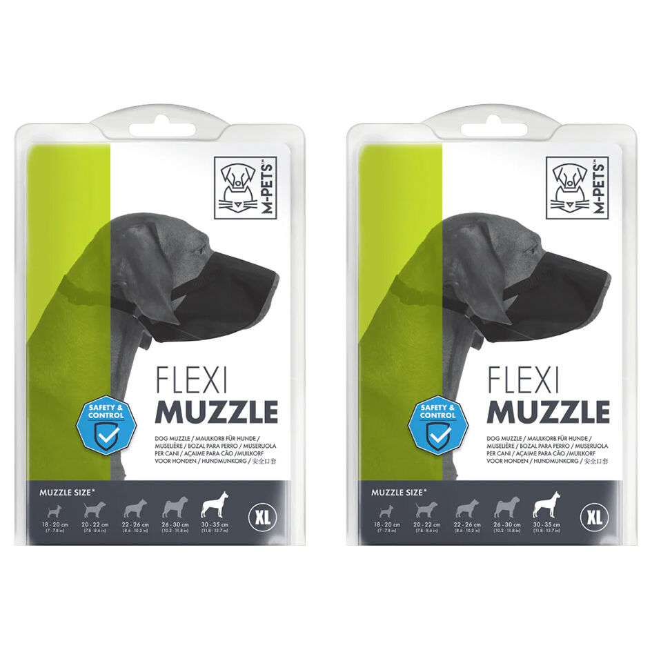 2PK M-Pets 35cm Flexi Muzzle Dog/Puppy Pet Biting/Barking w/ Adjustable Strap XL