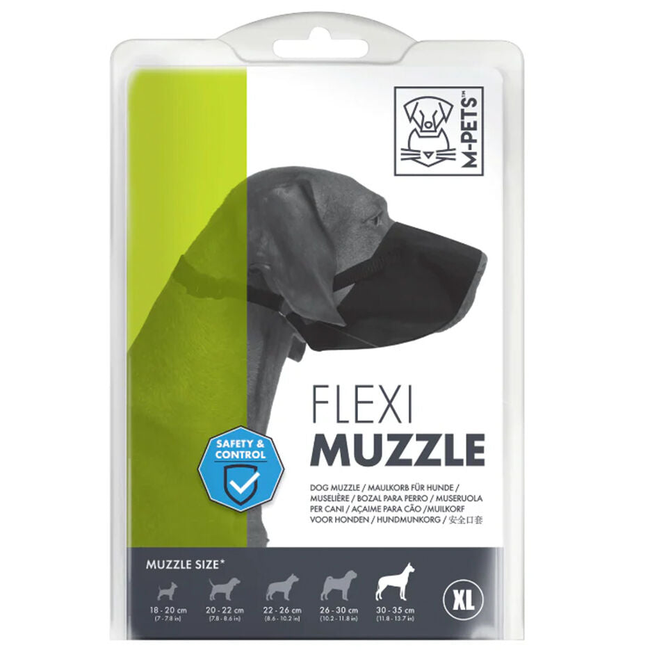 2PK M-Pets 35cm Flexi Muzzle Dog/Puppy Pet Biting/Barking w/ Adjustable Strap XL