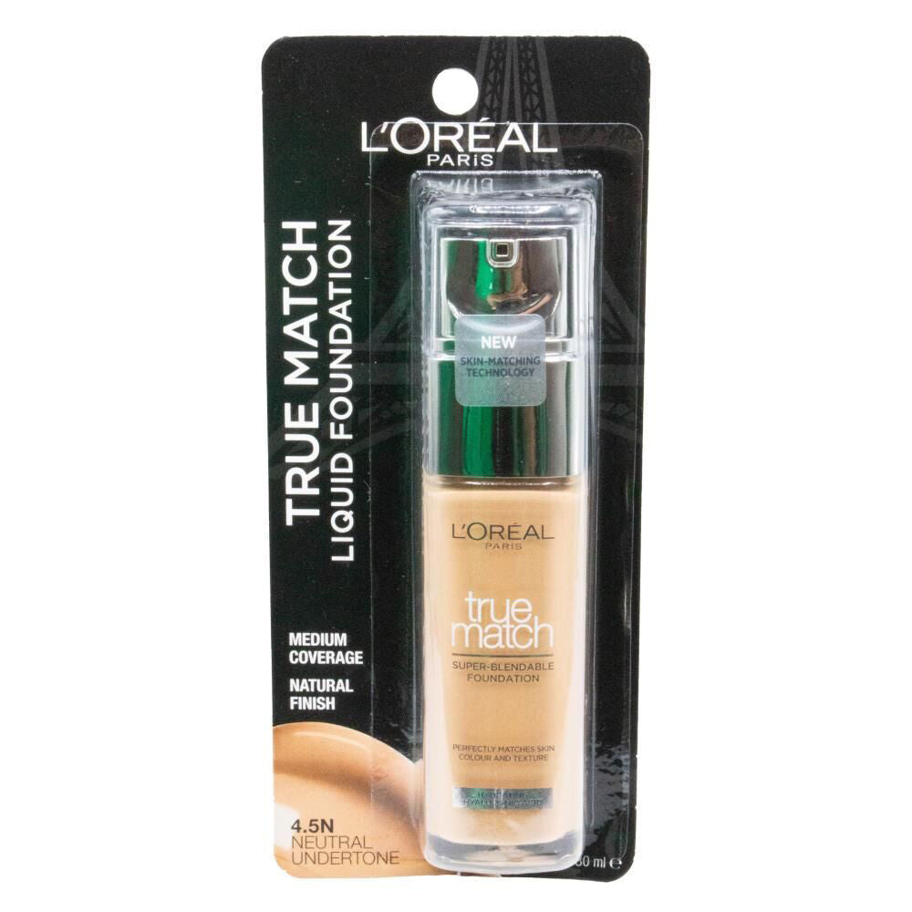 2PK Loreal True Match Liquid Foundation Makeup 30ml 4.5N Neutral Undertone