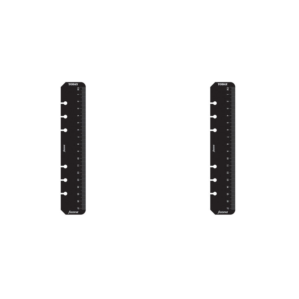 2x Filofax 17cm Ruler Per Page Marker Personal Binder Accessory Black