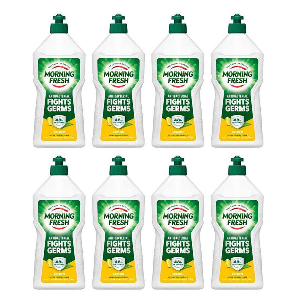 8PK Morning Fresh Dishwashing Liquid Ultra Concentrate Fights Germs Lemon 650ml