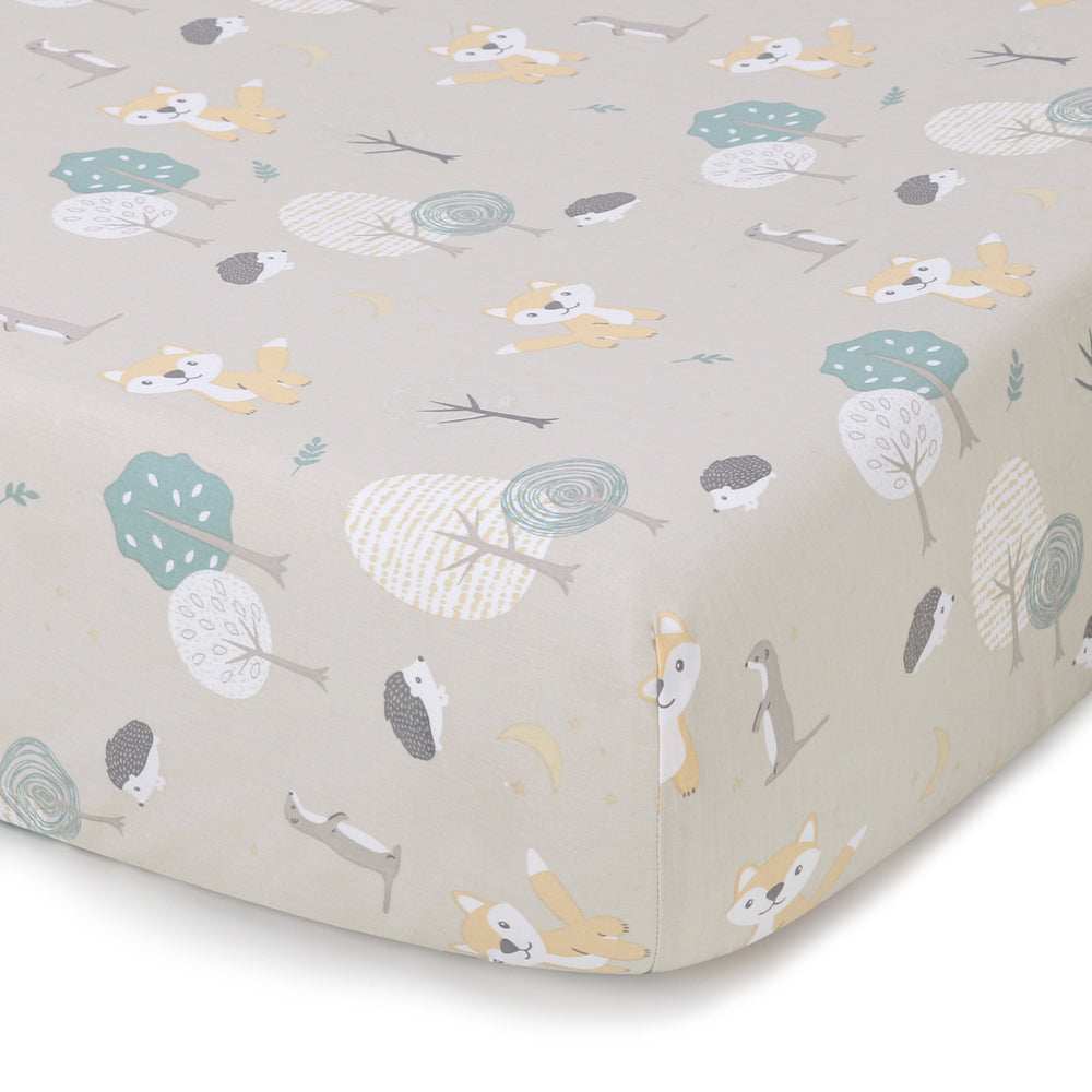 2PK The Peanutshell Woodland Adventure Cot Fitted Sheet
