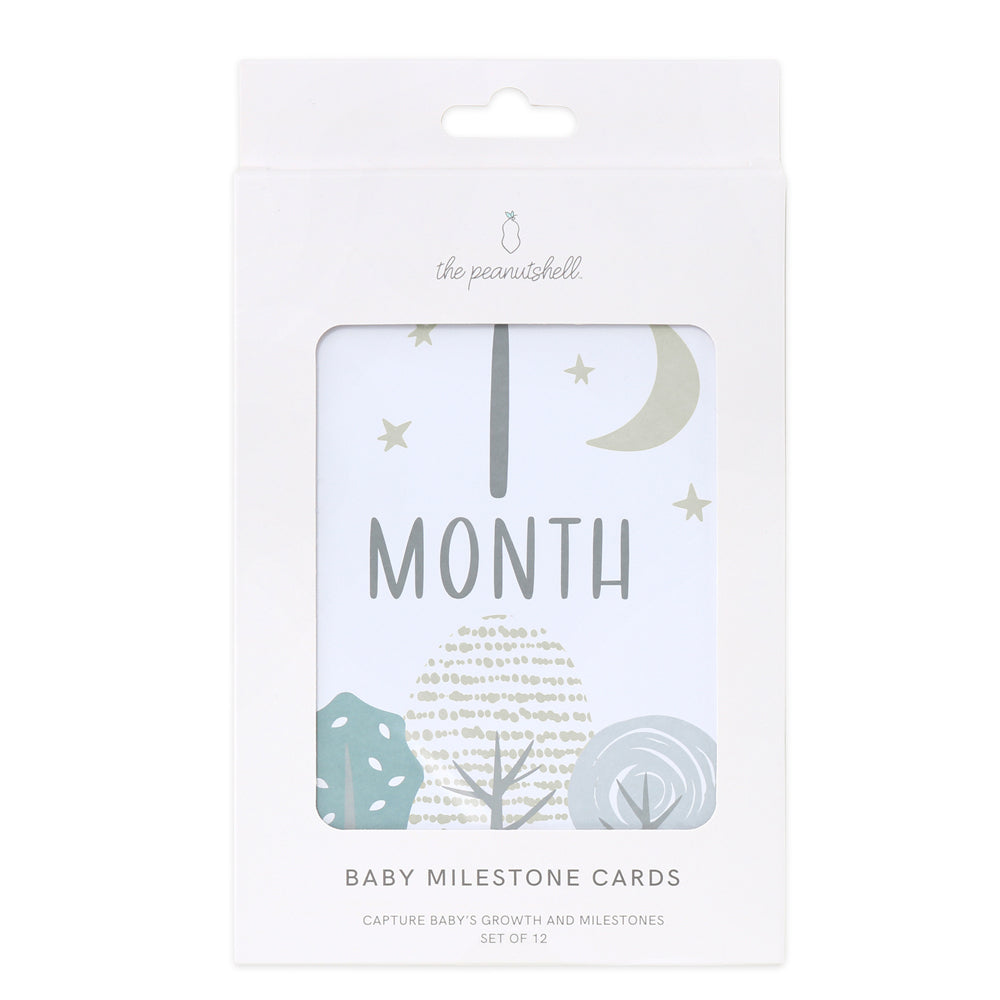 4x 12pc The Peanutshell Woodland Adventure Baby Milestone Cards Set