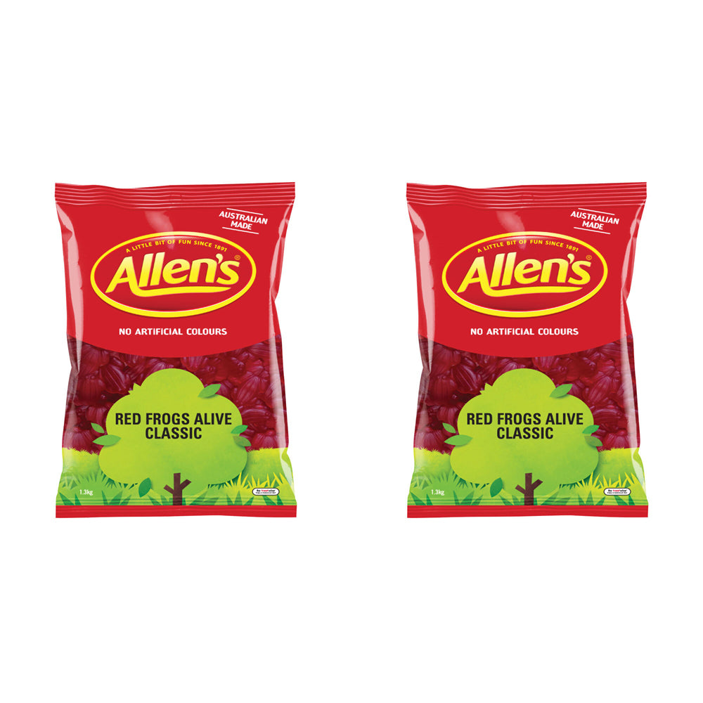 2PK Allen's 1.3kg Red Frogs Lolly Bag