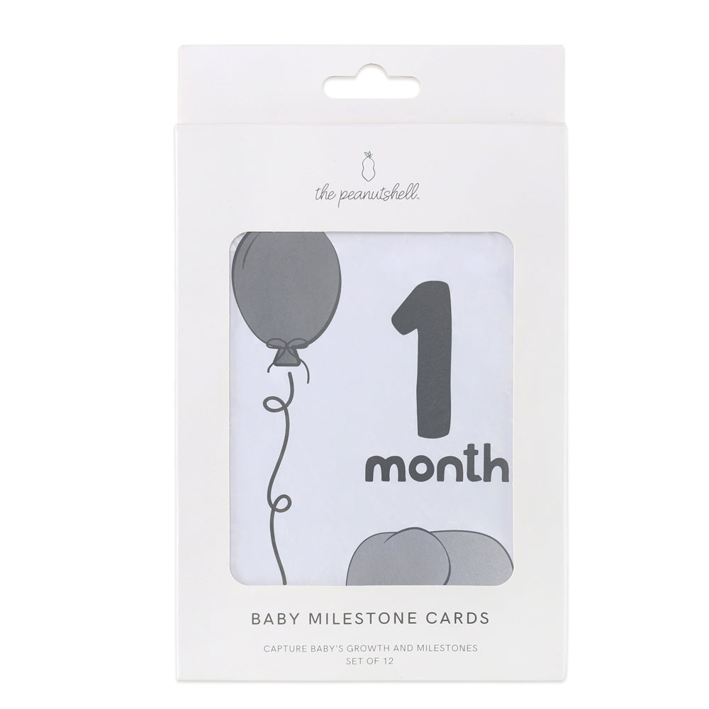 3PK The Peanutshell Grey Milestone Cards Baby Nursery Decor