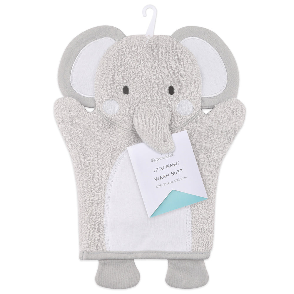 3PK The Peanutshell Elephant Wash Mitt Baby Nursery Decor