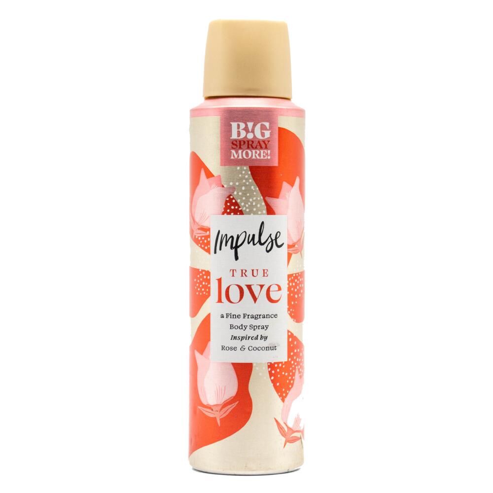 12PK Impulse True Love Inspired By Rose & Coconut Body Spray 150ml