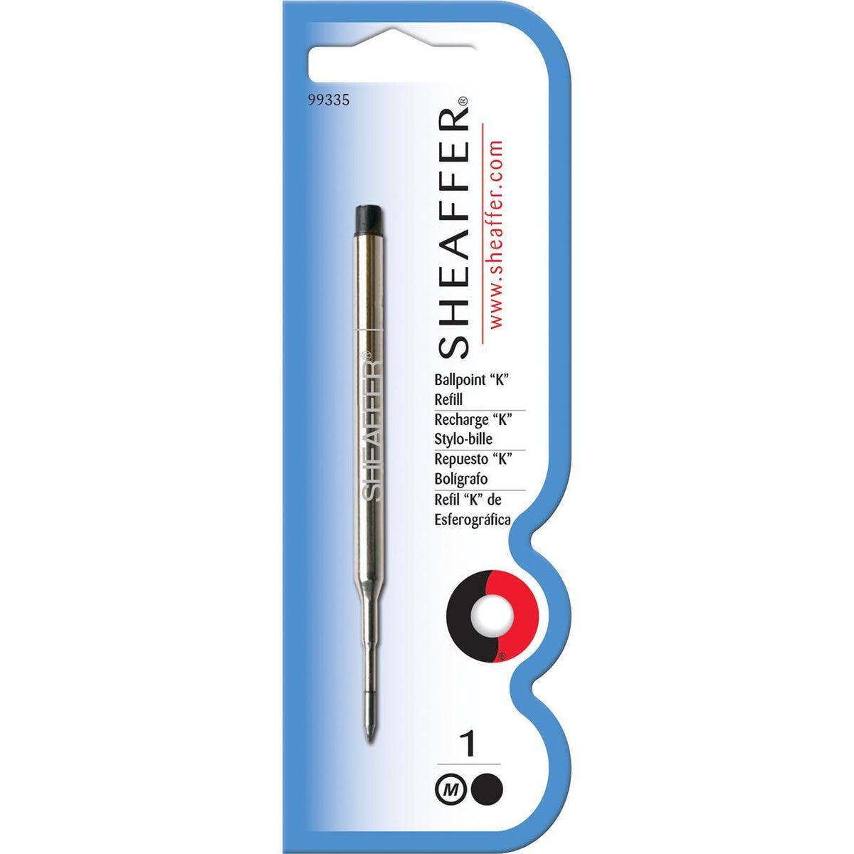 2PK Sheaffer Refill Metal Ball Point Pen Single Medium Black